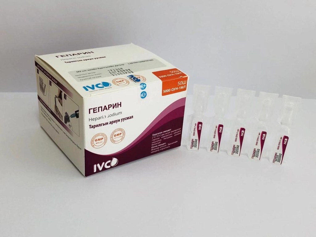 Гепарин 5000 ОУН-1мл №1 /IVCO/